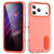 iPhone 17 Pro Max Rugged PC + Silicone Phone Case with Holder - Transparent+Orange
