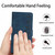iPhone 17 Pro Max Seven Butterflies Embossed Leather Phone Case - Blue