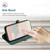 iPhone 17 Pro Max Side Buckle Double Fold Hand Strap Leather Phone Case - Dark Green