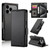 iPhone 17 Pro Max Side Buckle Magnetic Frosted Leather Phone Case - Black