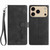 iPhone 17 Pro Max Skin Feel Embossed Feather Leather Phone Case - Black