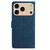 iPhone 17 Pro Max Skin Feel Embossed Feather Leather Phone Case - Dark Blue