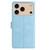 iPhone 17 Pro Max Skin Feel Embossed Feather Leather Phone Case - Light Blue
