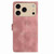 iPhone 17 Pro Max Skin Feel Embossed Feather Leather Phone Case - Pink