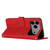 iPhone 17 Pro Max Skin Feel Heart Embossed Leather Phone Case with Long Lanyard - Red
