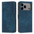 iPhone 17 Pro Max Skin Feel Stripe Pattern Leather Phone Case with Lanyard - Blue
