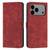 iPhone 17 Pro Max Skin Feel Stripe Pattern Leather Phone Case with Lanyard - Red