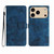iPhone 17 Pro Max Skin-feel Embossed Butterfly Leather Phone Case - Blue