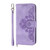 iPhone 17 Pro Max Skin-feel Flowers Embossed Wallet Leather Phone Case - Purple