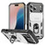 iPhone 17 Pro Max Sliding Camshield TPU + PC Phone Case with Holder - White+Black