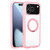 iPhone 17 Pro Max Solid Color Edge Transparency Rotation Holder MagSafe Phone Case - Pink