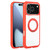 iPhone 17 Pro Max Solid Color Edge Transparency Rotation Holder MagSafe Phone Case - Red