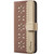 iPhone 17 Pro Max Splicing Color Hollow Flower Pattern RFID Leather Phone Case - Brown