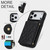 iPhone 17 Pro Max Splicing Rhombic Texture Card Bag Phone Case with Long Lanyard - Black