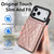 iPhone 17 Pro Max Splicing Rhombic Texture Card Bag Phone Case with Long Lanyard - Rose Gold iPhone 17 Pro Max Splicing Rhombic Texture Card Bag Phone Case with Long Lanyard - Rose Gold