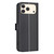 iPhone 17 Pro Max Square Texture Leather Phone Case - Black