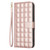 iPhone 17 Pro Max Square Texture Leather Phone Case - Rose Gold