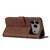 iPhone 17 Pro Max Stitching Calf Texture Buckle Leather Phone Case - Brown