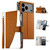 iPhone 17 Pro Max Stitching Multi-card Zipper Wallet Leather Phone Case with Short Strap - Brown