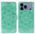 iPhone 17 Pro Max Sun Mandala Embossing Leather Phone Case - Green