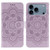 iPhone 17 Pro Max Sun Mandala Embossing Leather Phone Case - Purple