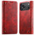 iPhone 17 Pro Max Suteni Baroque Calf Texture Buckle Wallet Leather Phone Case - Red