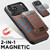 iPhone 17 Pro Max Suteni H17 Litchi Texture Leather MagSafe Detachable Wallet Phone Case - Brown