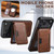 iPhone 17 Pro Max Suteni M3 Card Bag MagSafe Cowhide Texture Leather Phone Case - Brown