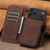 iPhone 17 Pro Max Suteni Q05 2-in-1 Multi-function MagSafe Wallet Litchi Leather Phone Case - Brown