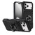 iPhone 17 Pro Max TPU+PC Shockproof Card Phone Case with Metal Ring Holder - Black