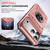 iPhone 17 Pro Max TPU+PC Shockproof Card Phone Case with Metal Ring Holder - Rose Gold