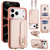 iPhone 17 Pro Max Wristband Vertical Flip Wallet Back Cover Phone Case with Long Lanyard - Rose Gold iPhone 17 Pro Max Wristband Vertical Flip Wallet Back Cover Phone Case with Long Lanyard - Rose Gold