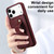 iPhone 17 Pro Max Wristband Vertical Flip Wallet Back Cover Phone Case with Long Lanyard - Wine Red