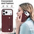 iPhone 17 Pro Max Wristband Vertical Flip Wallet Back Cover Phone Case with Long Lanyard - Wine Red