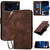 iPhone 17 Pro Max YX0080 Grid Butterfly Embossed Pattern Flip Leather Phone Case with Lanyard - Coffee