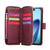 iPhone Air 9 Card Slots Zipper Wallet Bag Leather Phone Case - Wine Red