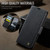 iPhone Air AutSpace A11 Side Buckle MagSafe Magnetic RFID Phone Leather Case - Black