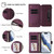 iPhone Air Butterfly Love Flower Multi-card Zipper Wallet Leather Phone Case - Dark Purple