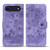 iPhone Air Cartoon Sakura Cat Embossed Leather Phone Case - Purple