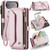 iPhone Air CaseMe C36 Card Slots Zipper Wallet RFID Anti-theft Leather Phone Case - Pink