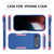 iPhone Air Commuter Shockproof TPU + PC Phone Case - Royal Blue+Pink