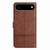 iPhone Air Cowhide Texture Stitching Leather Phone Case - Coffee
