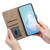 iPhone Air Cowhide Texture Stitching Leather Phone Case - Dark Blue