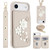 iPhone Air Crossbody Flower Pattern Leather Phone Case - White