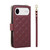 iPhone Air Crossbody Rhombic Zipper Tower Buckle Leather Phone Case with Lanyard - Wine Red