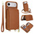 iPhone Air Crossbody Zipper RFID Card Bag Phone Case - Brown