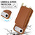 iPhone Air Crossbody Zipper RFID Card Bag Phone Case - Brown