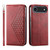 iPhone Air Cubic Grid Calf Texture Magnetic Leather Phone Case - Red