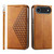 iPhone Air Cubic Grid Calf Texture Magnetic Leather Phone Case - Yellow