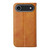 iPhone Air Cubic Grid Calf Texture Magnetic Leather Phone Case - Yellow